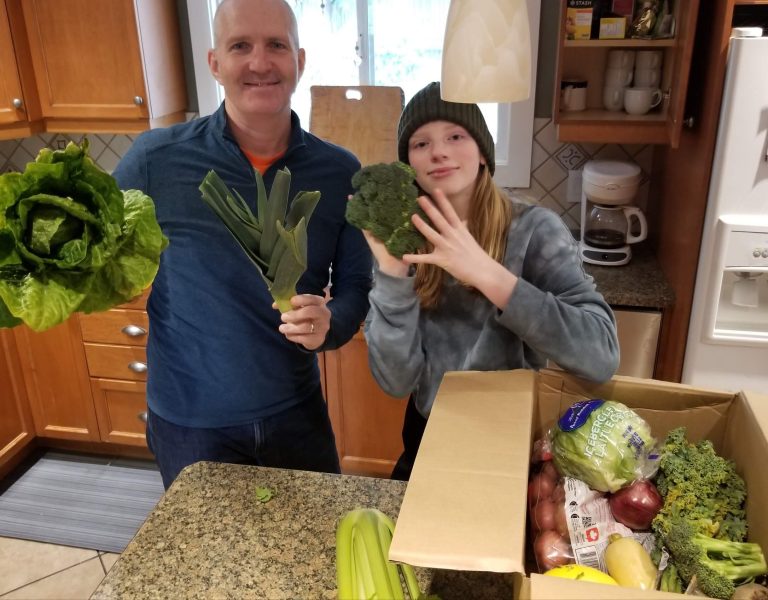 Family with Produce Box