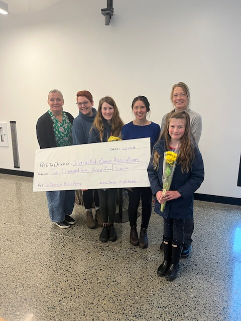Kemp Family Cheque presentation